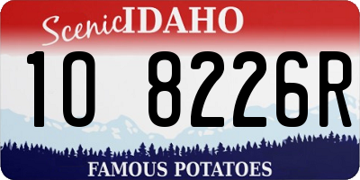 ID license plate 1O8226R