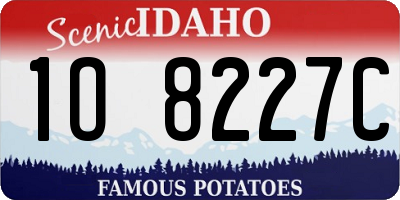 ID license plate 1O8227C