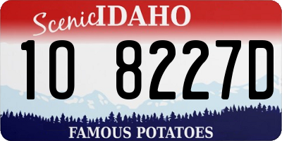 ID license plate 1O8227D