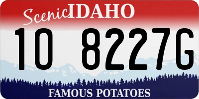 ID license plate 1O8227G