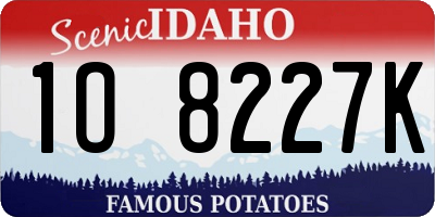 ID license plate 1O8227K