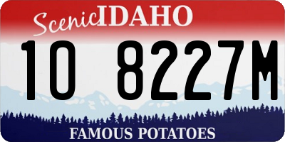 ID license plate 1O8227M