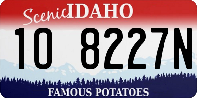ID license plate 1O8227N
