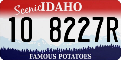ID license plate 1O8227R