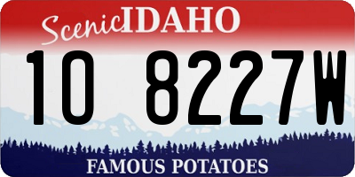 ID license plate 1O8227W