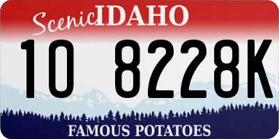 ID license plate 1O8228K