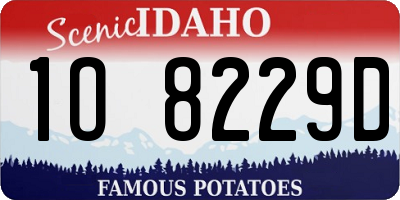 ID license plate 1O8229D