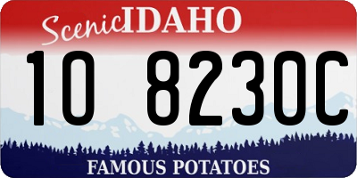 ID license plate 1O8230C