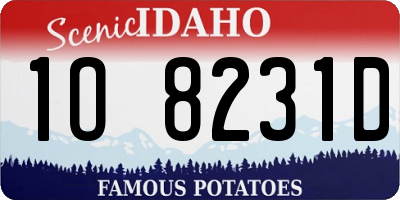 ID license plate 1O8231D
