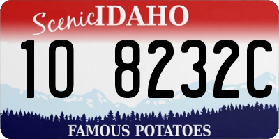 ID license plate 1O8232C