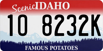 ID license plate 1O8232K