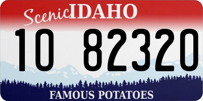ID license plate 1O8232O