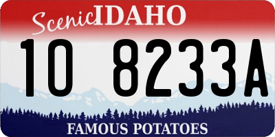 ID license plate 1O8233A