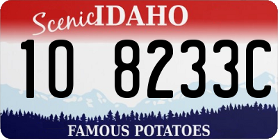 ID license plate 1O8233C