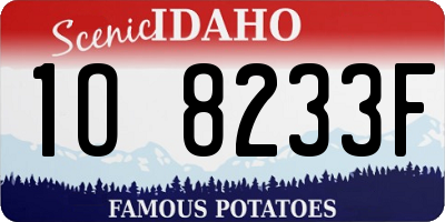ID license plate 1O8233F