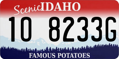 ID license plate 1O8233G