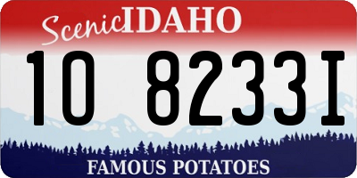 ID license plate 1O8233I