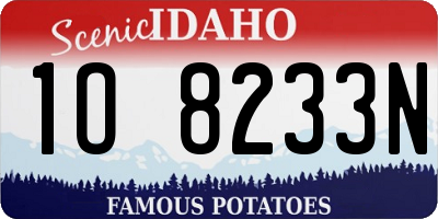 ID license plate 1O8233N