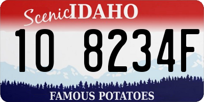 ID license plate 1O8234F