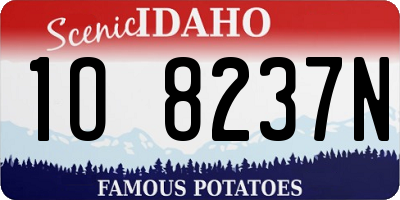 ID license plate 1O8237N