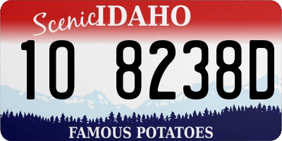 ID license plate 1O8238D