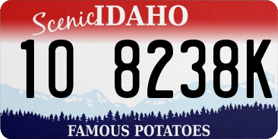 ID license plate 1O8238K