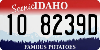 ID license plate 1O8239D
