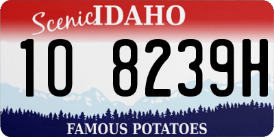 ID license plate 1O8239H
