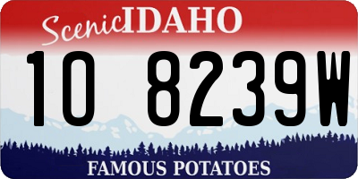 ID license plate 1O8239W