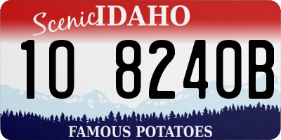 ID license plate 1O8240B