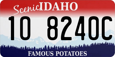 ID license plate 1O8240C