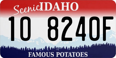 ID license plate 1O8240F