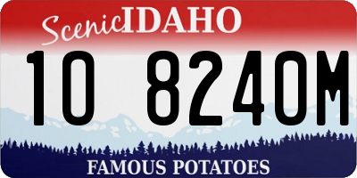 ID license plate 1O8240M