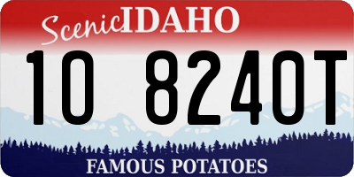 ID license plate 1O8240T