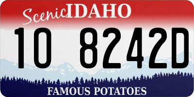 ID license plate 1O8242D