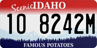 ID license plate 1O8242M