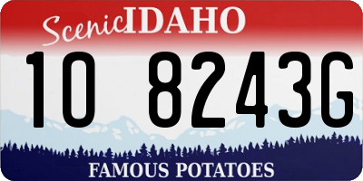 ID license plate 1O8243G