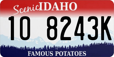 ID license plate 1O8243K