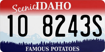 ID license plate 1O8243S
