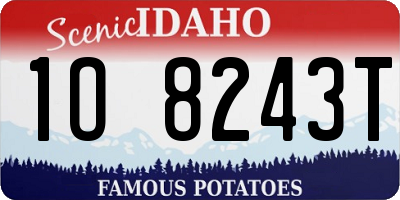 ID license plate 1O8243T