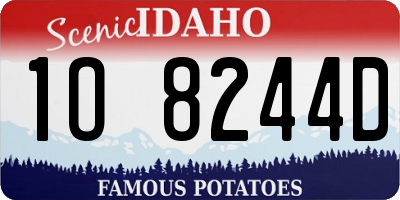 ID license plate 1O8244D