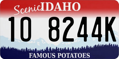 ID license plate 1O8244K