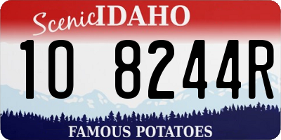 ID license plate 1O8244R