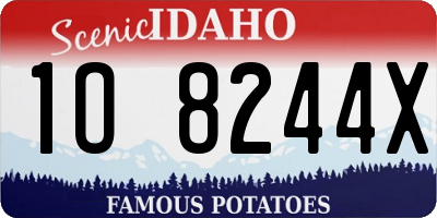 ID license plate 1O8244X