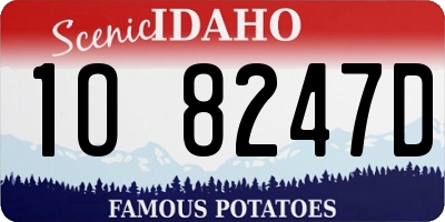 ID license plate 1O8247D