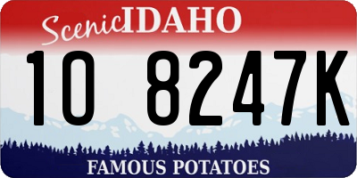 ID license plate 1O8247K