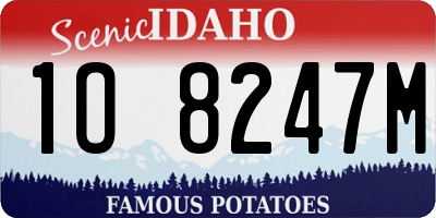 ID license plate 1O8247M