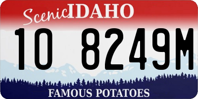 ID license plate 1O8249M