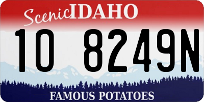 ID license plate 1O8249N