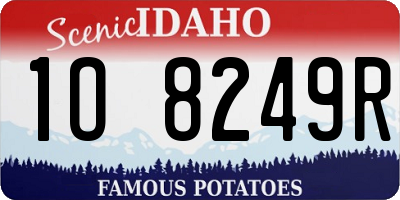 ID license plate 1O8249R